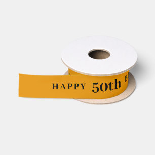 En Satin Joyeux 50e anniversaire Ruban jaune jonquille