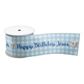 En Satin Joyeux anniversaire Jésus Ruban (Bobine)
