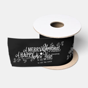 En Satin Joyeux Noël Joyeux Nouvel An Ruban de Noël