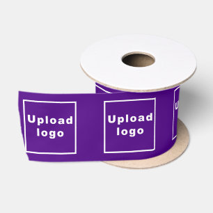En Satin Logo d'entreprise sur ruban violet