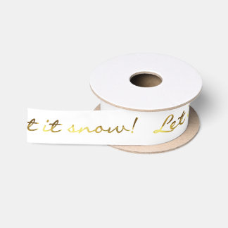 En Satin L'or et le blanc l'ont laissé neiger ruban de