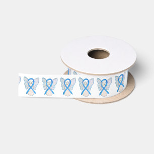 En Satin Lumière Blue Sensibilisation Angels de ruban Desig