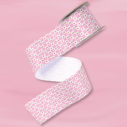En Satin Motif à carreaux festif , Cerises , Ruban fleuri