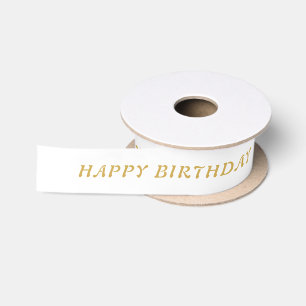En Satin Nom d'anniversaire personnalisé Ruban d'or antique
