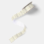 En Satin Or et ruban blanc de point de polka (Dos)