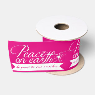 En Satin Paix sur Terre Personnaliser Couleurs Ruban de Noë