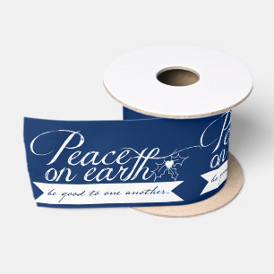 En Satin Paix sur Terre Personnaliser Couleurs Ruban de Noë