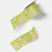En Satin Papillon lune sur ruban vert lime (Dos)
