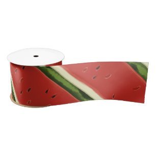 En Satin Pâturage Rouge clair Watermelon Ruban