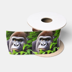 En Satin Peekaboo Gorilla, ruban satiné