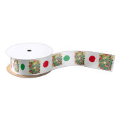 En Satin Points de ruban satiné vert et rouge (Bobine)