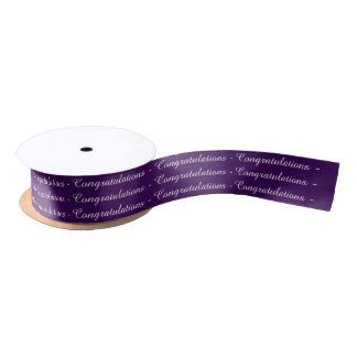 En Satin Purple Félicitations Ruban Personnalisable
