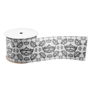 En Satin Reine des Coeurs Couronnes d'argent Tiaras ruban b