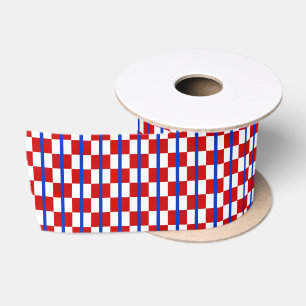 En Satin Ruban à carreaux patriotique