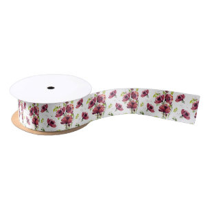 En Satin Ruban à fleur de Poppy