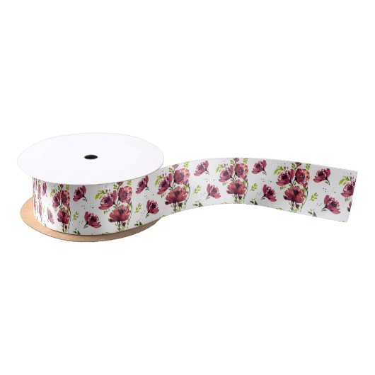 En Satin Ruban à fleur de Poppy (Bobine)
