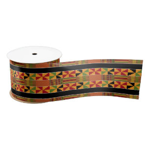 En Satin Ruban Africain Pinwheel Kente 3 pouces large K70