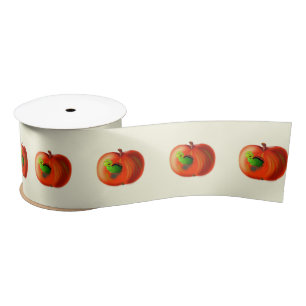 En Satin Ruban amusant avec Happy Apple Worm - personnalisa