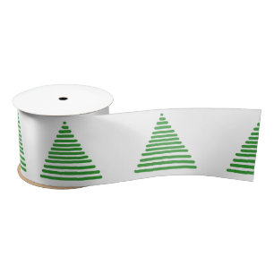 En Satin Ruban - Arbres Xmas de ligne graphique