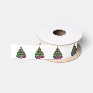 En Satin Ruban blanc pour sapin de Noël