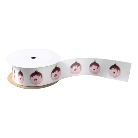 En Satin Ruban Blanc Rouge Et Rose (Bobine)
