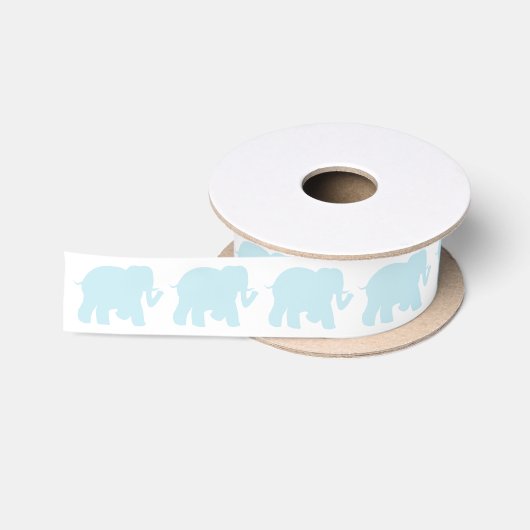 En Satin Ruban bleu-clair d'éléphants (Bobine)