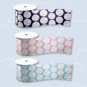 En Satin Ruban bleu clair motif baseball