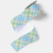 En Satin Ruban bleu et vert clair de plaid (Dos)