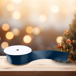 En Satin Ruban bleu nuit foncé