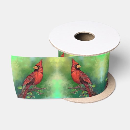 En Satin Ruban Cardinal du Nord (Bobine)