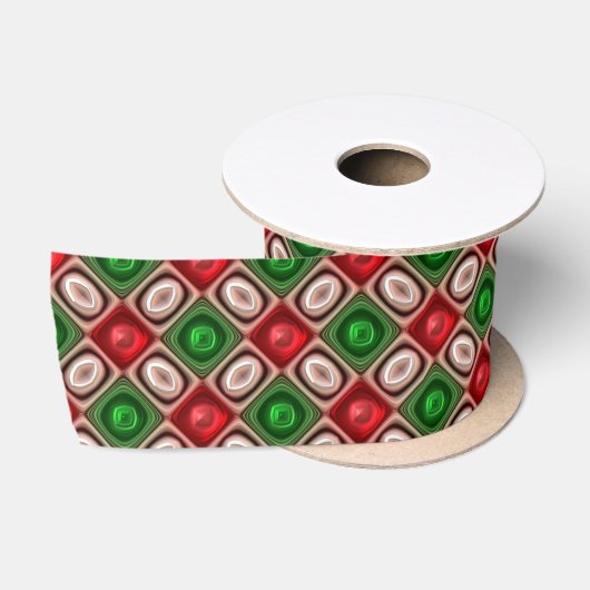 En Satin ruban carré de noël (Bobine)