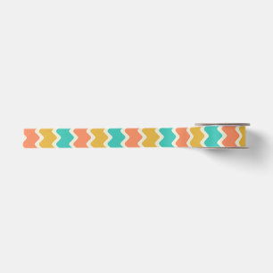 En Satin Ruban Chevron Coloré
