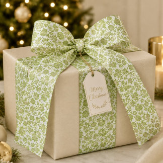 En Satin Ruban damassé vert