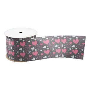 En Satin Ruban d'amour des coeurs