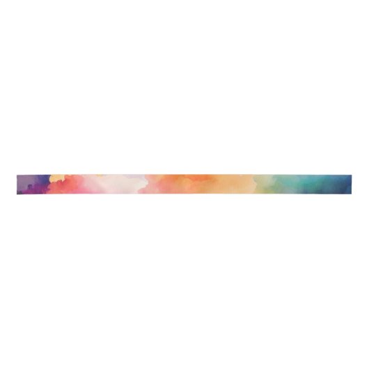 En Satin Ruban d'aquarelle Rainbowcolor dynamique (Devant)