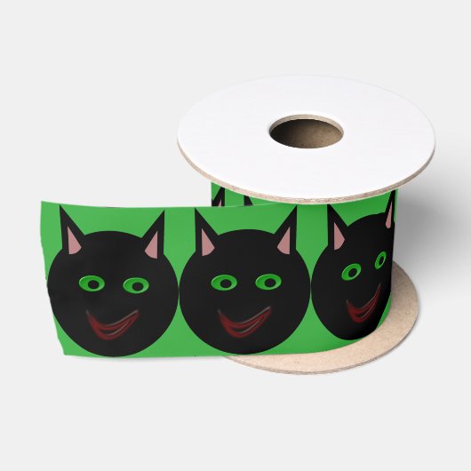 En Satin Ruban de chat noir d'Halloween (Bobine)