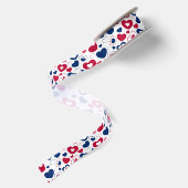 En Satin Ruban de coeurs rouges et bleus (Dos)