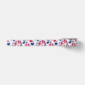 En Satin Ruban de coeurs rouges et bleus (Devant)