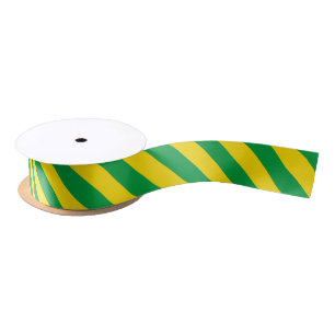 En Satin Ruban de couleur vert et jaune