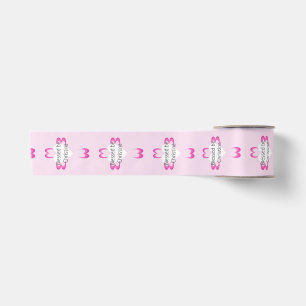 En Satin Ruban de faveur de baptême rose pour filles