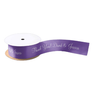 En Satin Ruban de faveur de mariage violet lavande personna