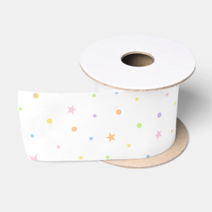 En Satin Ruban de fête d'anniversaire avec confettis pastel