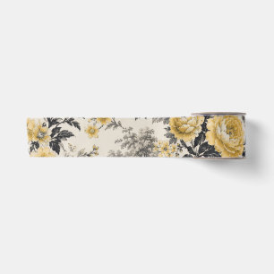 En Satin ruban de fleurs jaunes vintage