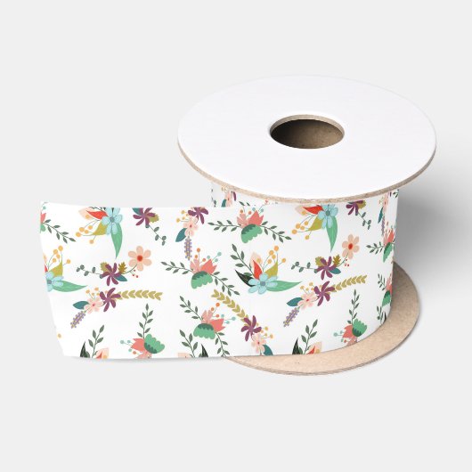 En Satin ruban de fleurs printanières (Bobine)