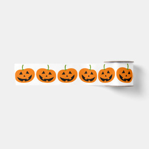 En Satin Ruban de Halloween Citrouille Joyeuse