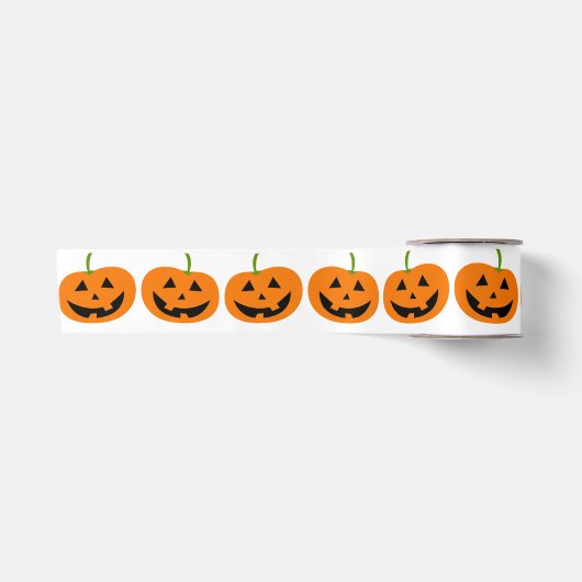 En Satin Ruban de Halloween Citrouille Joyeuse (Devant)