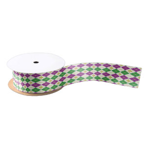 En Satin Ruban de Jacquard de mardi gras