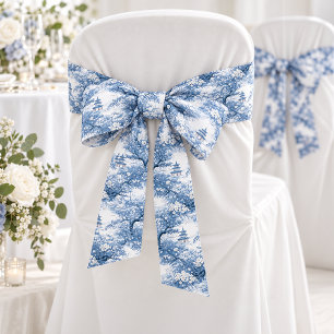 En Satin Ruban de mariage à motif de chinoiserie ID1094