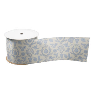 En Satin Ruban de mariage damassé Blue Perfect Pear