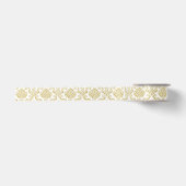 En Satin Ruban de modèle Damas blanc et or (Devant)